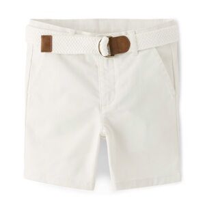 Gymboree Boys Belted Chino Shorts - Simply White Size 10